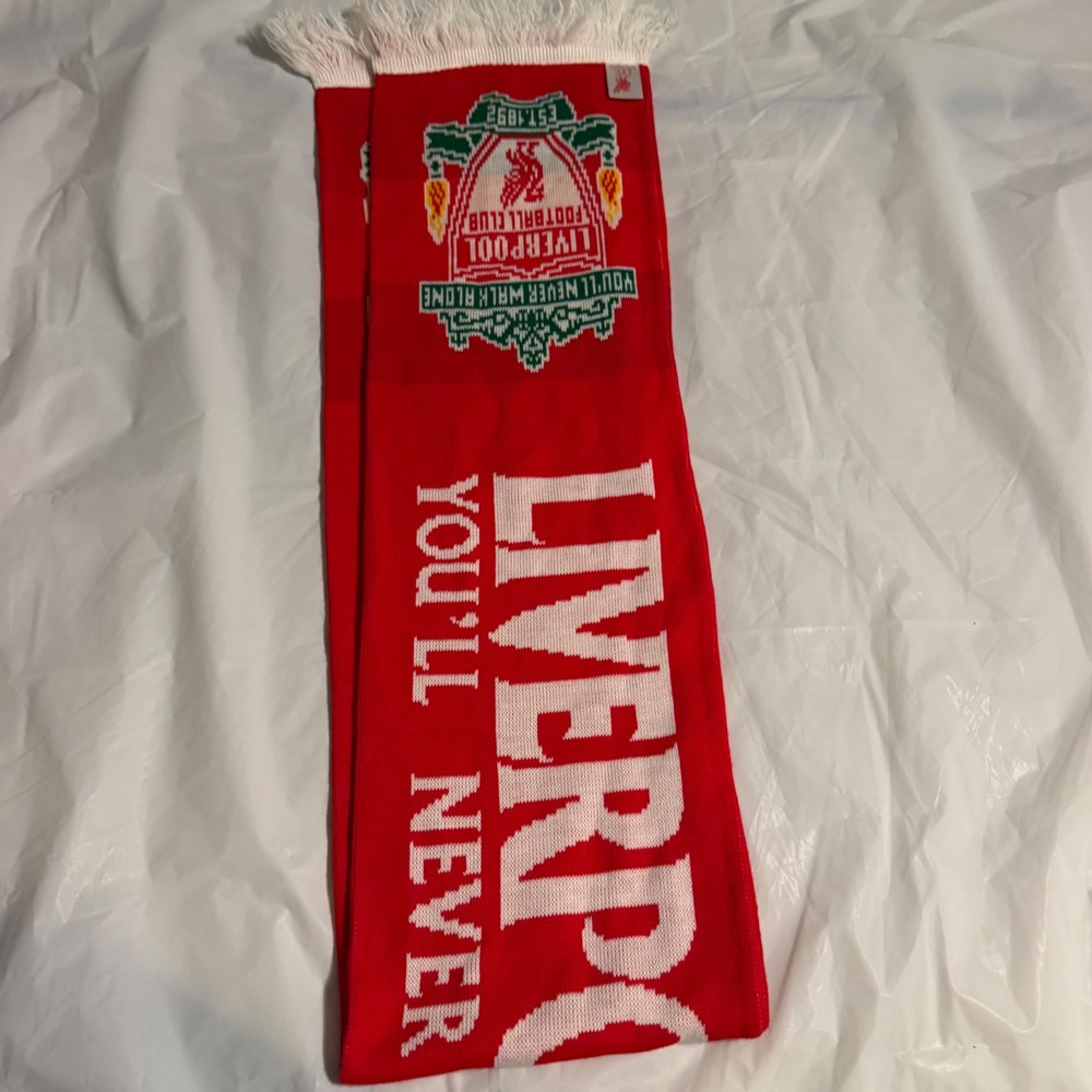 Liverpool FC Unisex You'll Never Walk Alone Knit Scarf OS Red White Soccer Fan